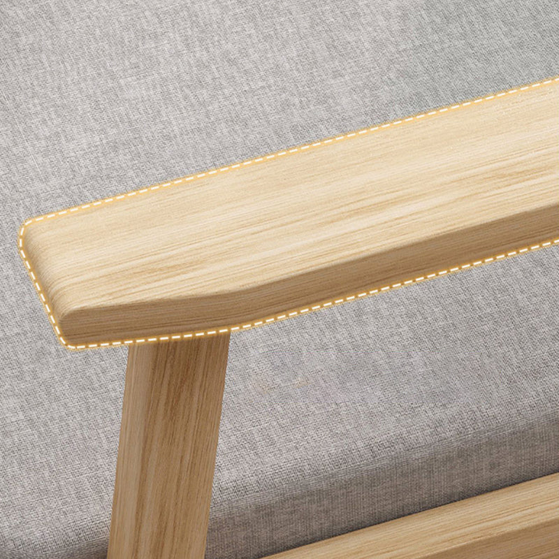 Contemporary Solid Wood Rubber Wood Arm Dining Chair with Upholstered for Home