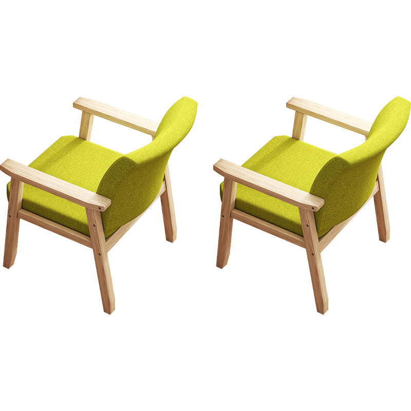 Contemporary Solid Wood Rubber Wood Arm Dining Chair with Upholstered for Home