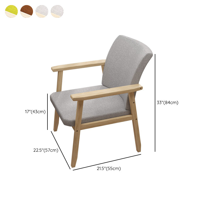 Contemporary Solid Wood Rubber Wood Arm Dining Chair with Upholstered for Home