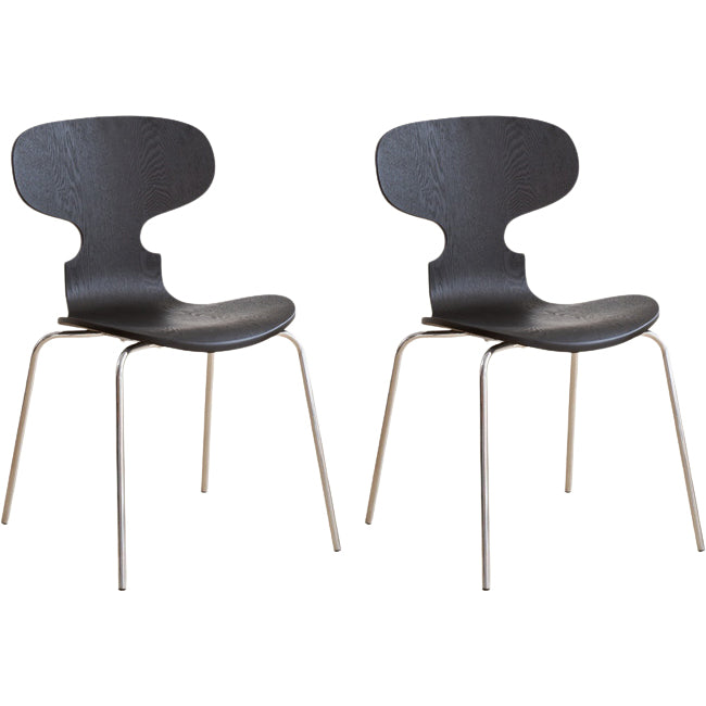 Contemporary Solid Wood Stackable Armless Dining Chair for Home
