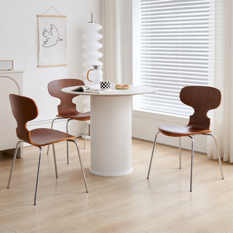 Contemporary Solid Wood Stackable Armless Dining Chair for Home