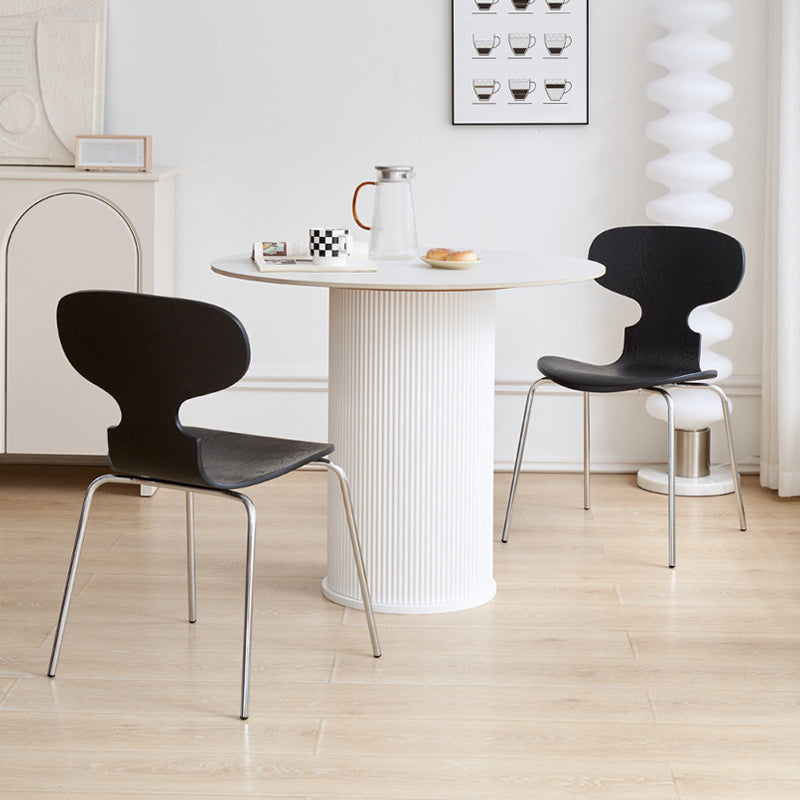Contemporary Solid Wood Stackable Armless Dining Chair for Home