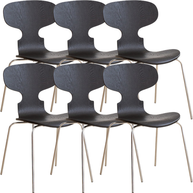 Contemporary Solid Wood Stackable Armless Dining Chair for Home