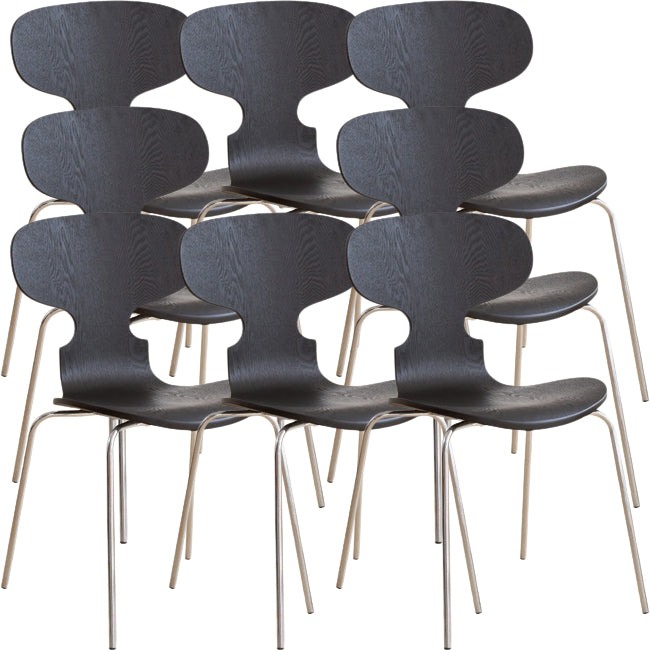 Contemporary Solid Wood Stackable Armless Dining Chair for Home