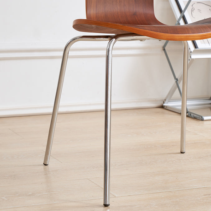 Contemporary Solid Wood Stackable Armless Dining Chair for Home