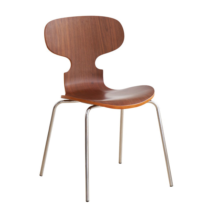 Contemporary Solid Wood Stackable Armless Dining Chair for Home