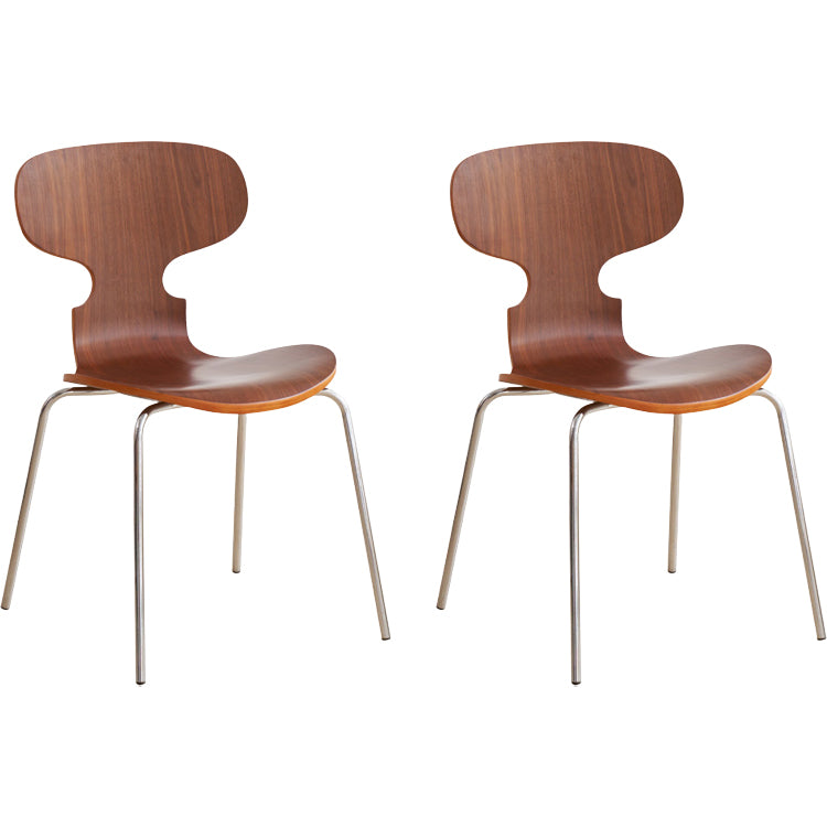 Contemporary Solid Wood Stackable Armless Dining Chair for Home