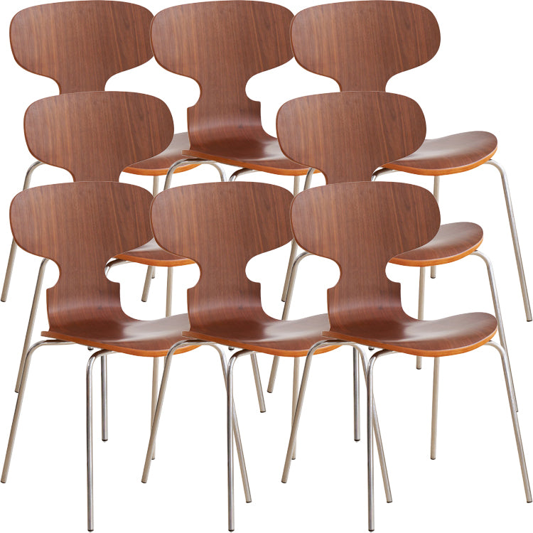 Contemporary Solid Wood Stackable Armless Dining Chair for Home