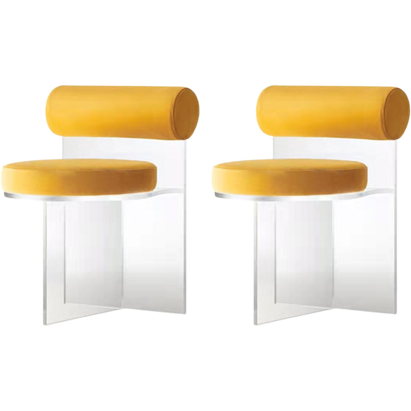 Contemporary Solid Back Dining Chair Acrylic Side Chair for Dining Room
