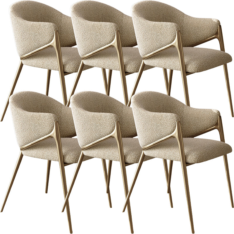 Metal Solid Back Arm Dining Chair Glam Chair for Dining Room