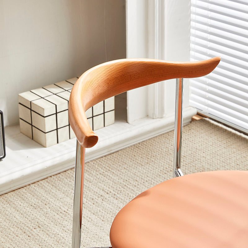 Metal Dining Chair Wooden Simplified Side Chair for Dining Room