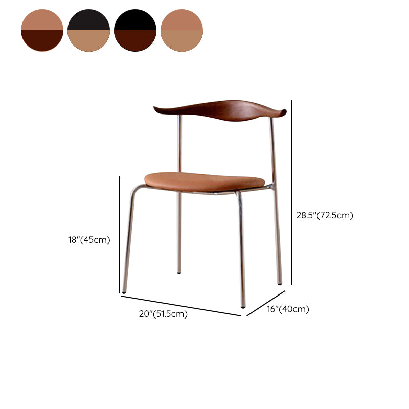 Metal Dining Chair Wooden Simplified Side Chair for Dining Room