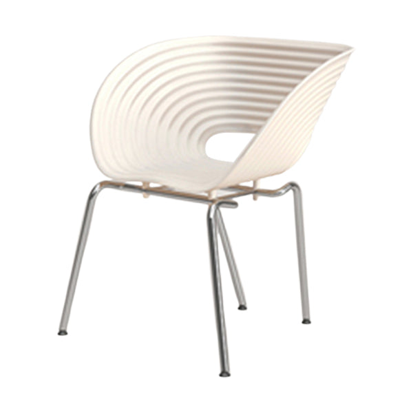 Contemporary Plastic Arm Dining Chair in Matte Finish for Home