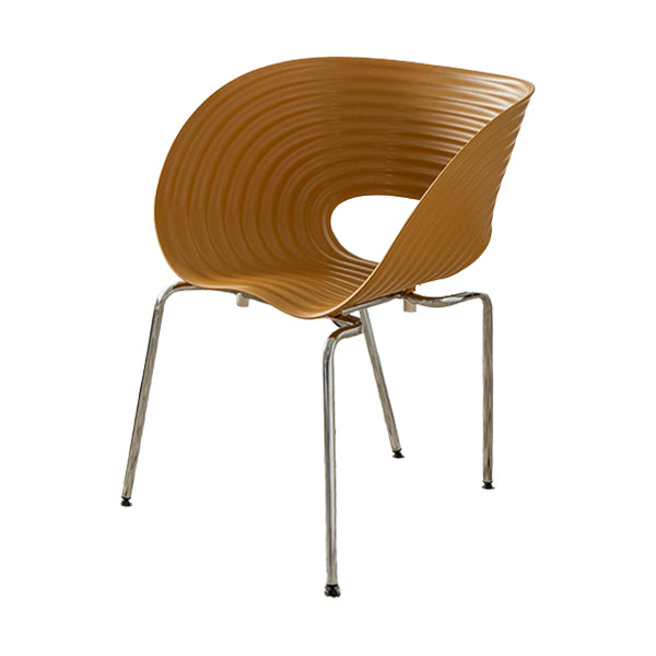Contemporary Plastic Arm Dining Chair in Matte Finish for Home