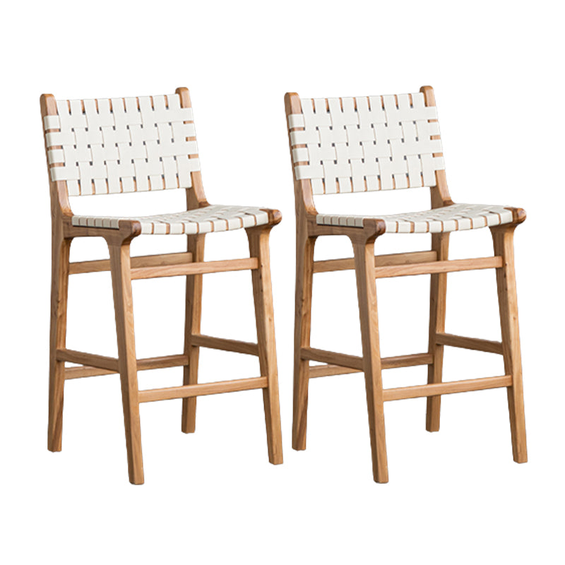 Contemporary 37" Height Solid Wood Backrest Counter High Stool