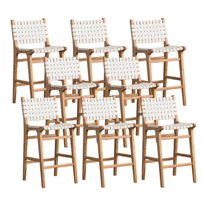 Contemporary 37" Height Solid Wood Backrest Counter High Stool