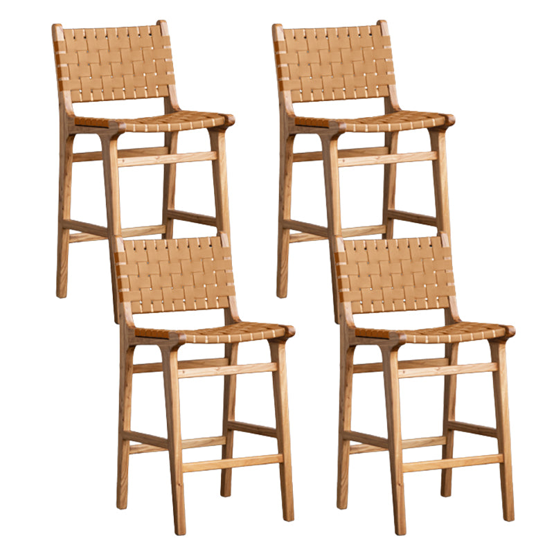 Contemporary 37" Height Solid Wood Backrest Counter High Stool