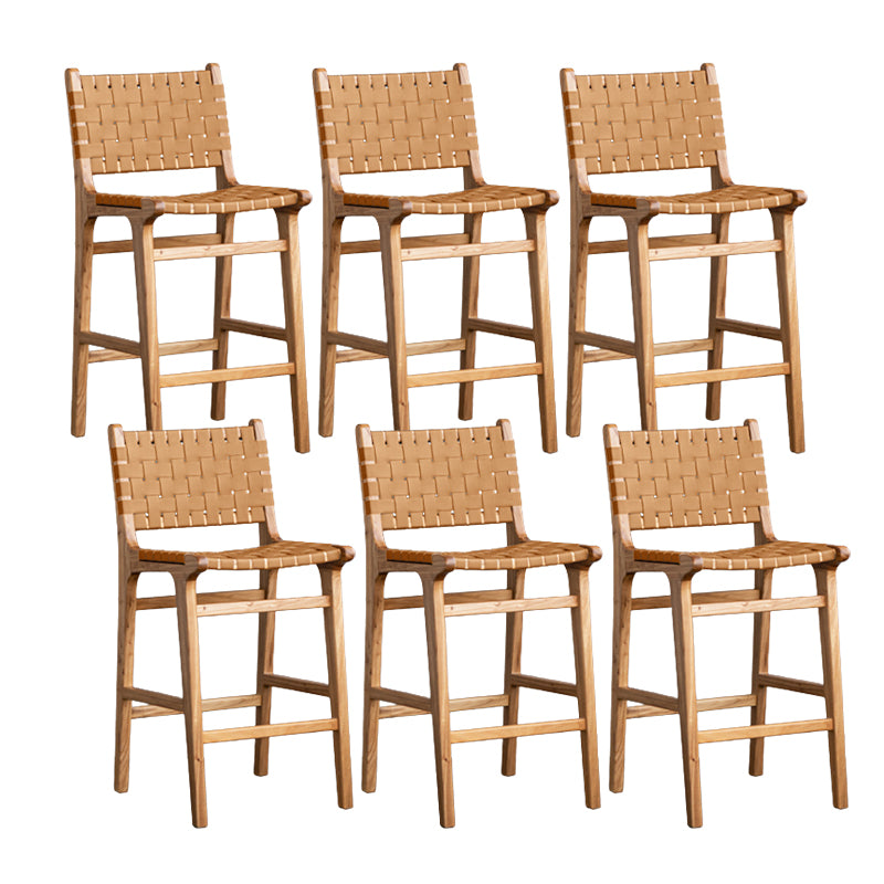 Contemporary 37" Height Solid Wood Backrest Counter High Stool