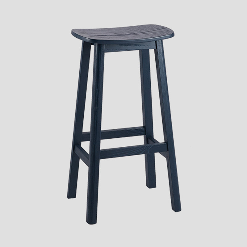 Contemporary 30" Height Solid Wood Backrest Counter High Stool with 4 Legs