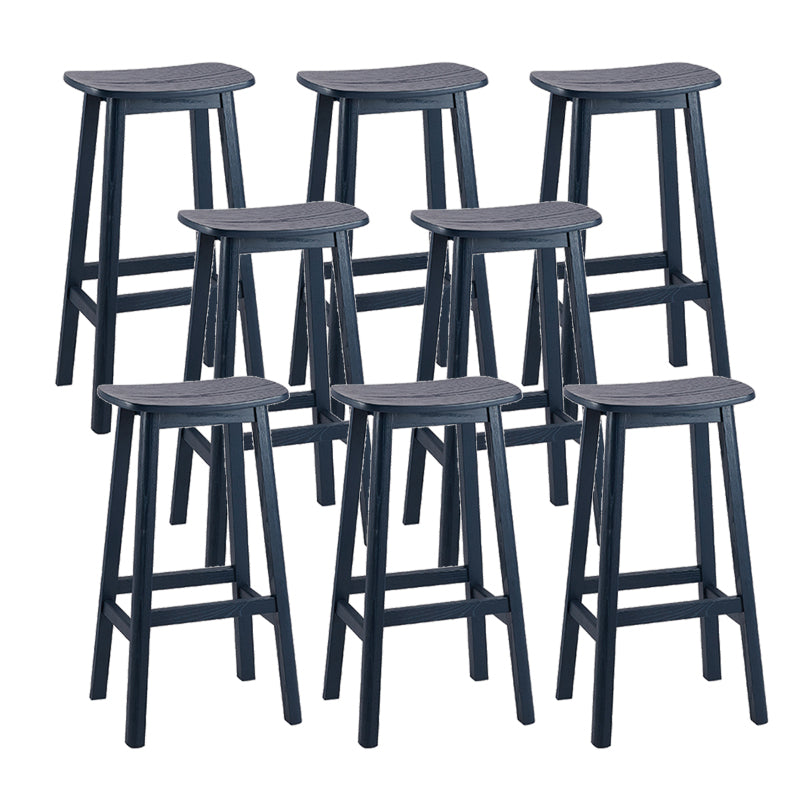Contemporary 30" Height Solid Wood Backrest Counter High Stool with 4 Legs