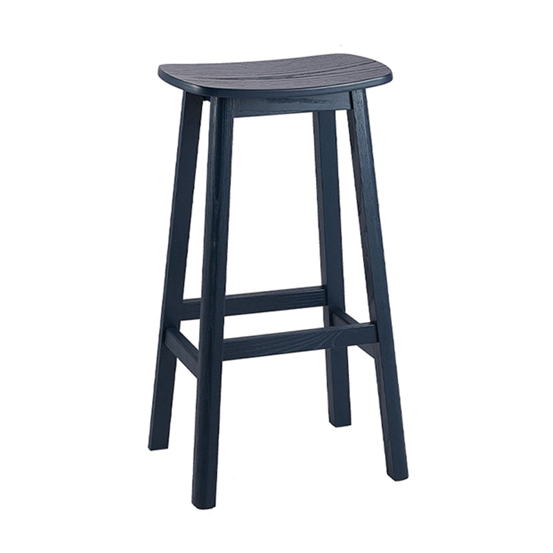 Contemporary 30" Height Solid Wood Backrest Counter High Stool with 4 Legs