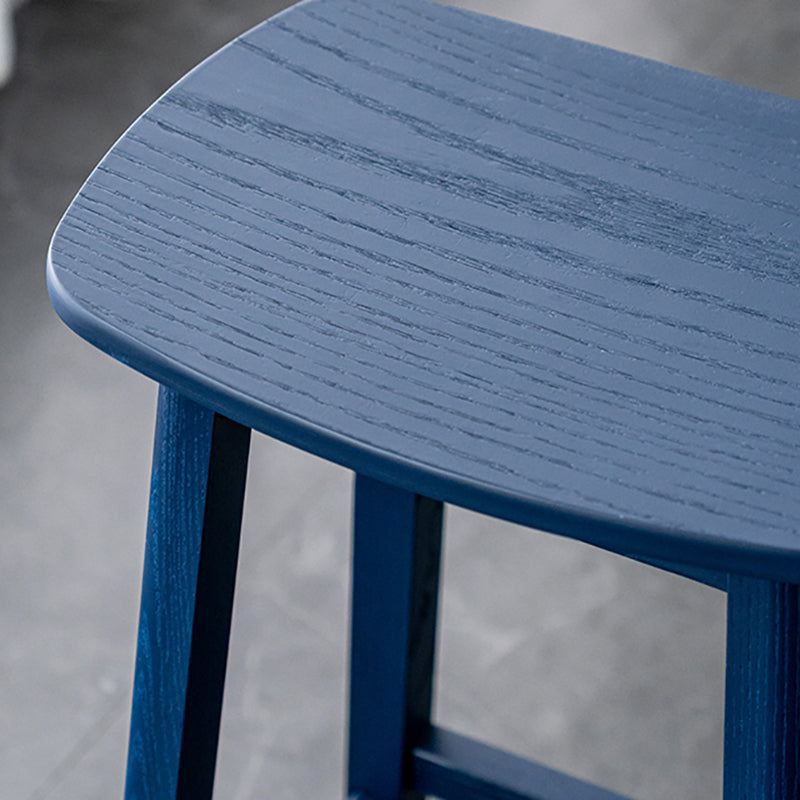 Contemporary 30" Height Solid Wood Backrest Counter High Stool with 4 Legs