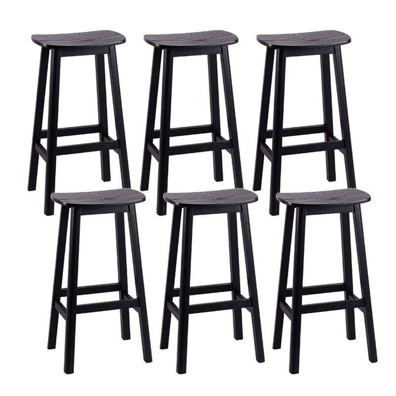 Contemporary 30" Height Solid Wood Backrest Counter High Stool with 4 Legs