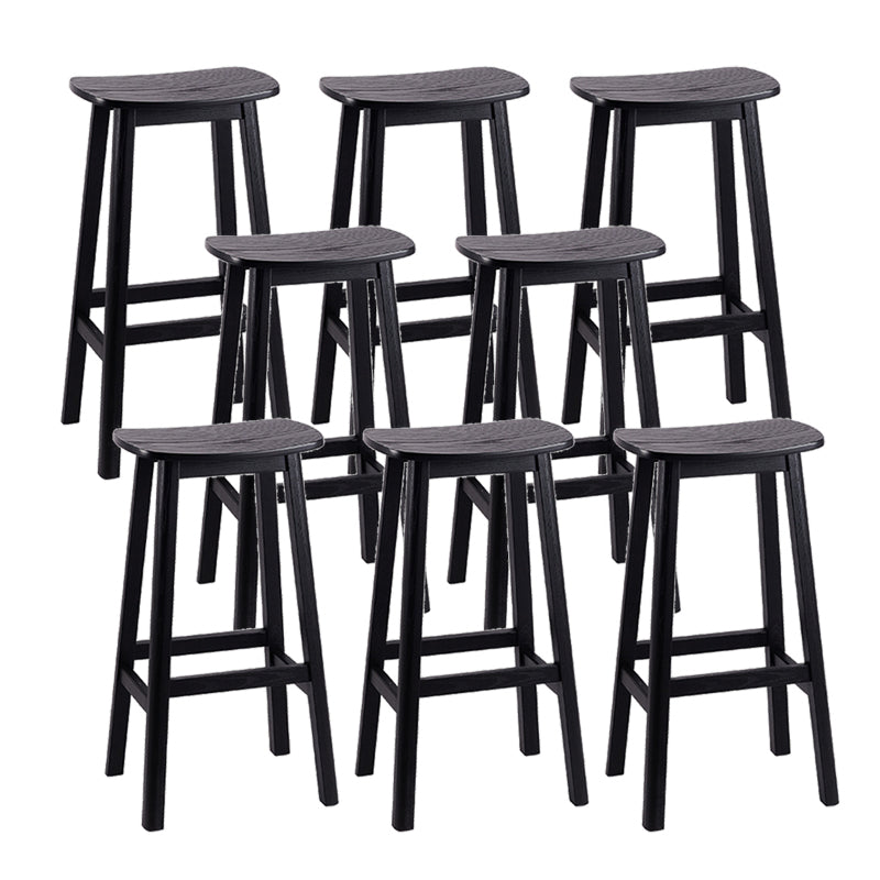 Contemporary 30" Height Solid Wood Backrest Counter High Stool with 4 Legs