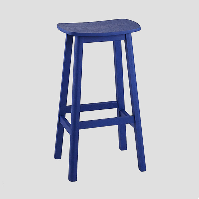 Contemporary 30" Height Solid Wood Backrest Counter High Stool with 4 Legs