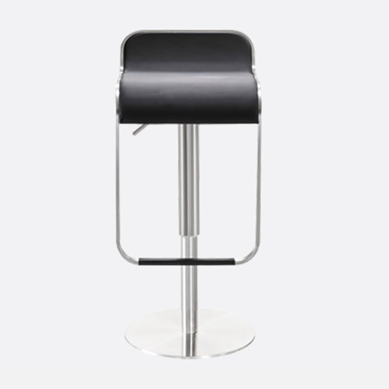 Contemporary Low Back Indoor Armless Bar Stool with Metal Base