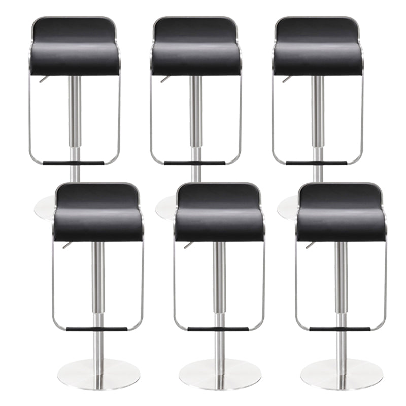 Contemporary Low Back Indoor Armless Bar Stool with Metal Base