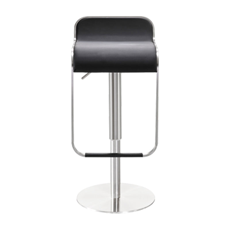 Contemporary Low Back Indoor Armless Bar Stool with Metal Base