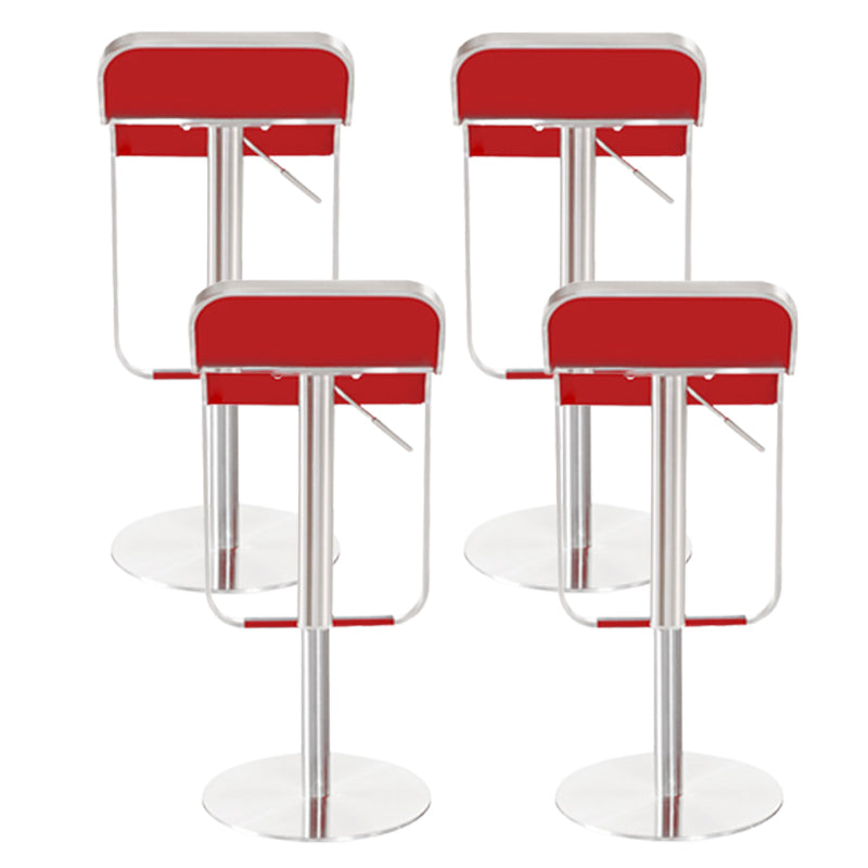 Contemporary Low Back Indoor Armless Bar Stool with Metal Base