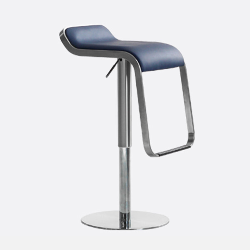 Contemporary Low Back Indoor Armless Bar Stool with Metal Base