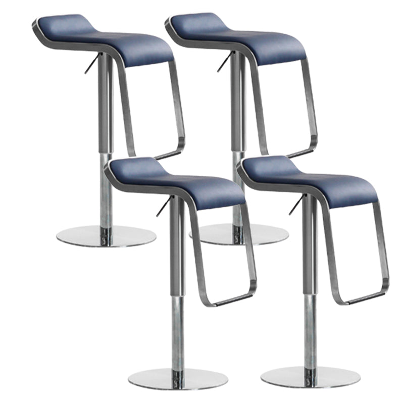 Contemporary Low Back Indoor Armless Bar Stool with Metal Base