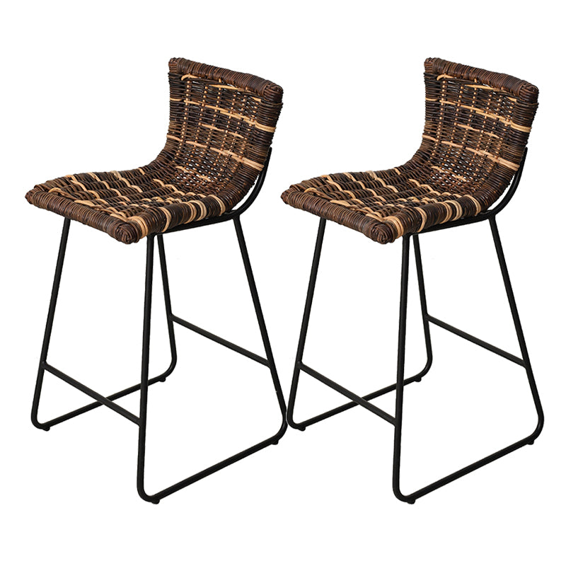 Industrial Low Back Indoor Armless Bar Stool with Metal Base