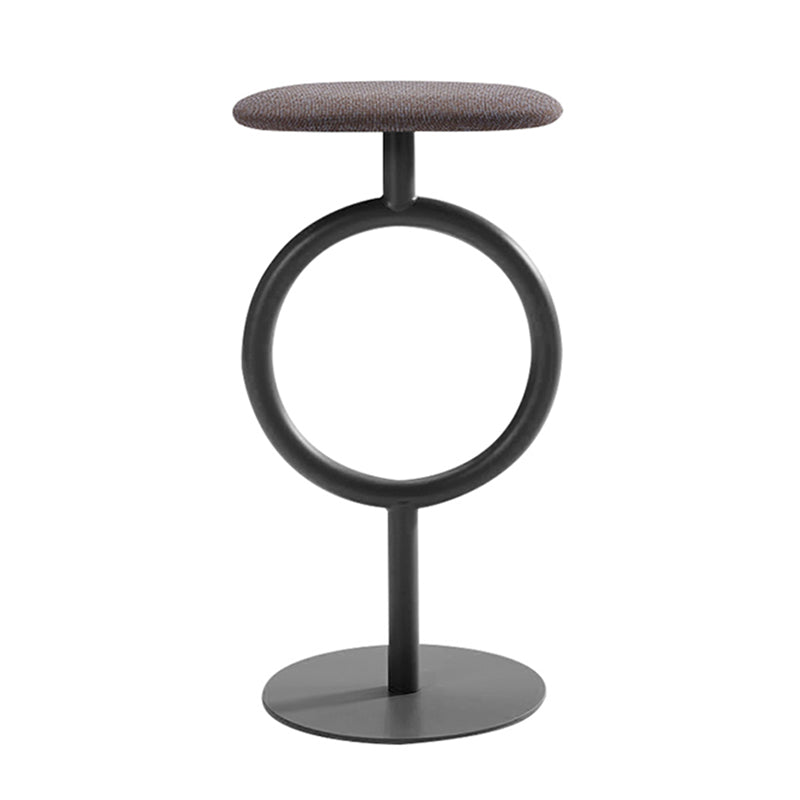 Industrial Low Back Indoor Armless Indoor Bar Stool with Metal Base