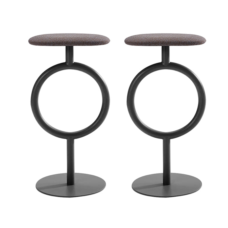 Industrial Low Back Indoor Armless Indoor Bar Stool with Metal Base