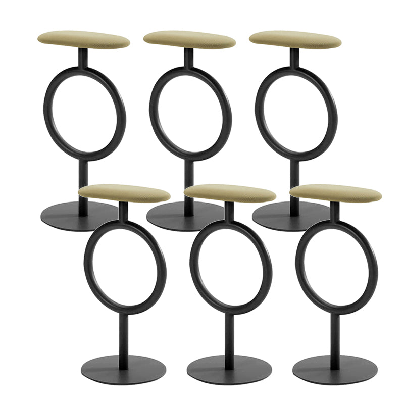 Industrial Low Back Indoor Armless Indoor Bar Stool with Metal Base