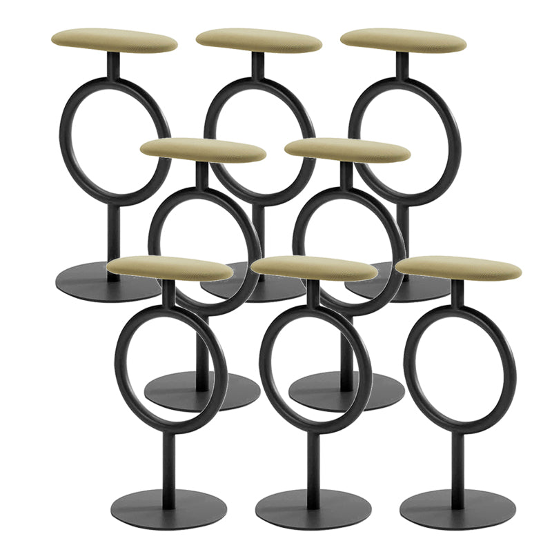 Industrial Low Back Indoor Armless Indoor Bar Stool with Metal Base