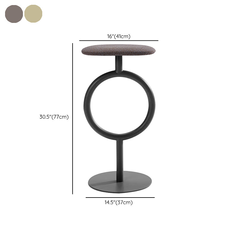 Industrial Low Back Indoor Armless Indoor Bar Stool with Metal Base