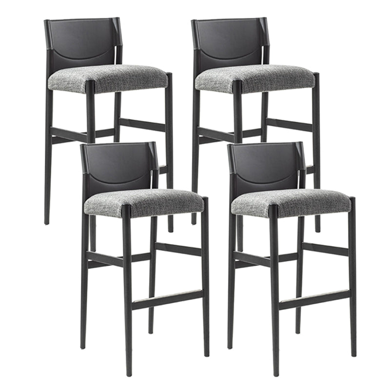 Contemporary 35.4-inch Armless Bar Stool with Solid Wood Base