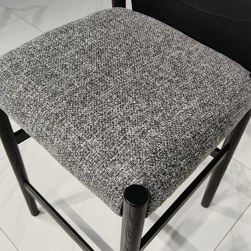 Contemporary 35.4-inch Armless Bar Stool with Solid Wood Base