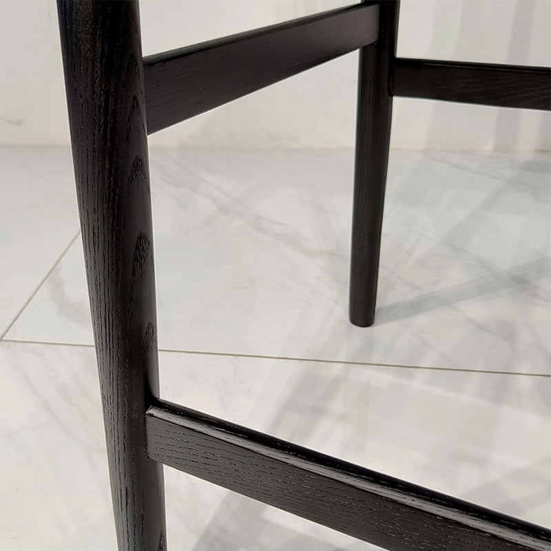 Contemporary 35.4-inch Armless Bar Stool with Solid Wood Base