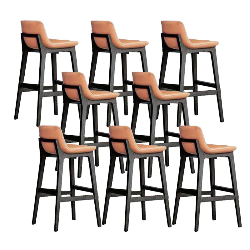 Contemporary Low Back Indoor Armless Bar Stool with Backrest