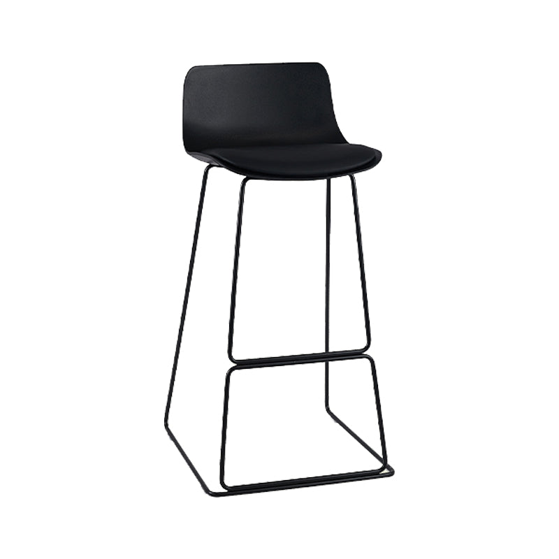 Nordic Style Indoor Backrest Counter High Stool with Metal Base