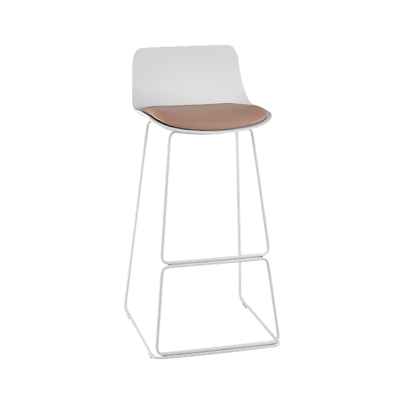 Nordic Style Indoor Backrest Counter High Stool with Metal Base