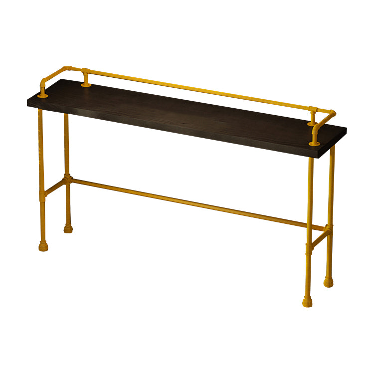 Wood and Metal Bar Stool and Table Set 1/3/4/5/6 Pieces Rectangular