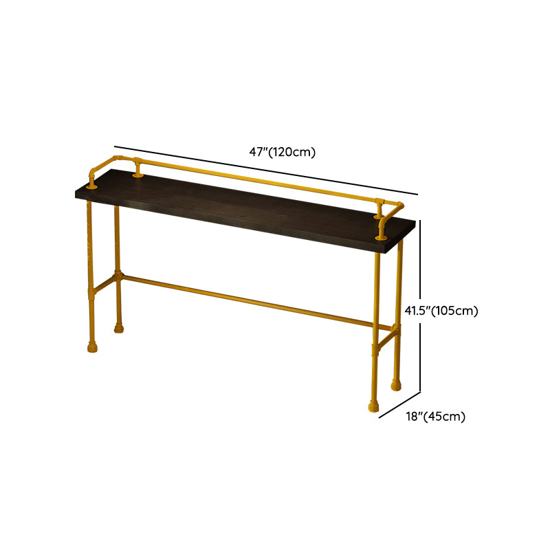 Wood and Metal Bar Stool and Table Set 1/3/4/5/6 Pieces Rectangular