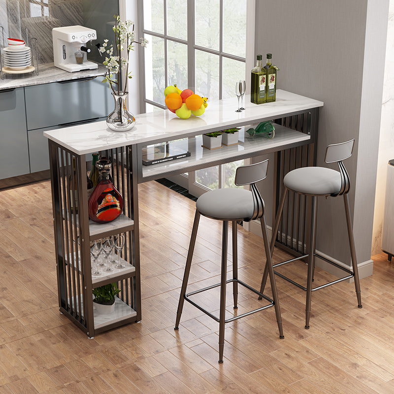 3 Pieces Table and Stool Set Modern Rectangular for Dining Room